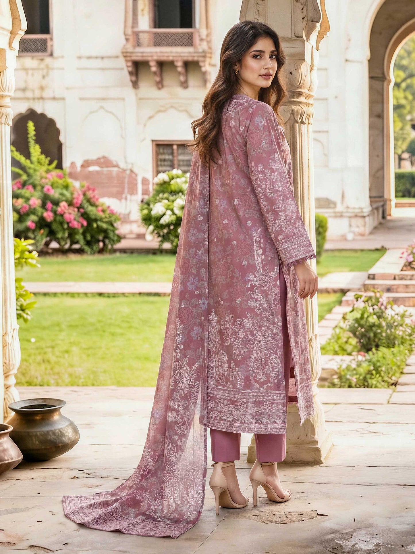 3 Piece Lawn Paste Suit (Unstitched)