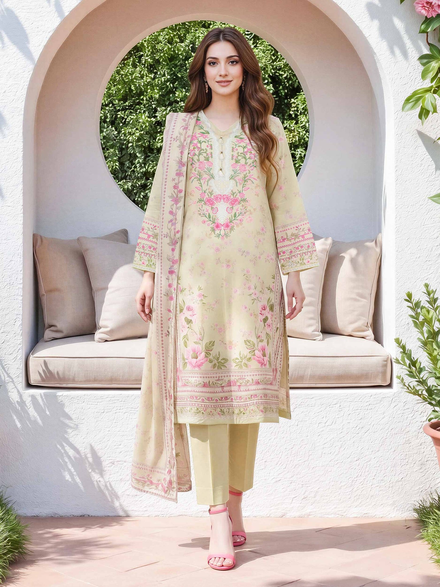 3 Piece Lawn Suit (Unstitched)