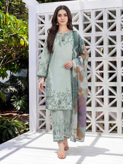3 Piece Lawn Slub Suit (Unstitched)