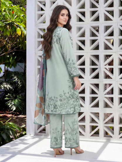 3 Piece Lawn Slub Suit (Unstitched)