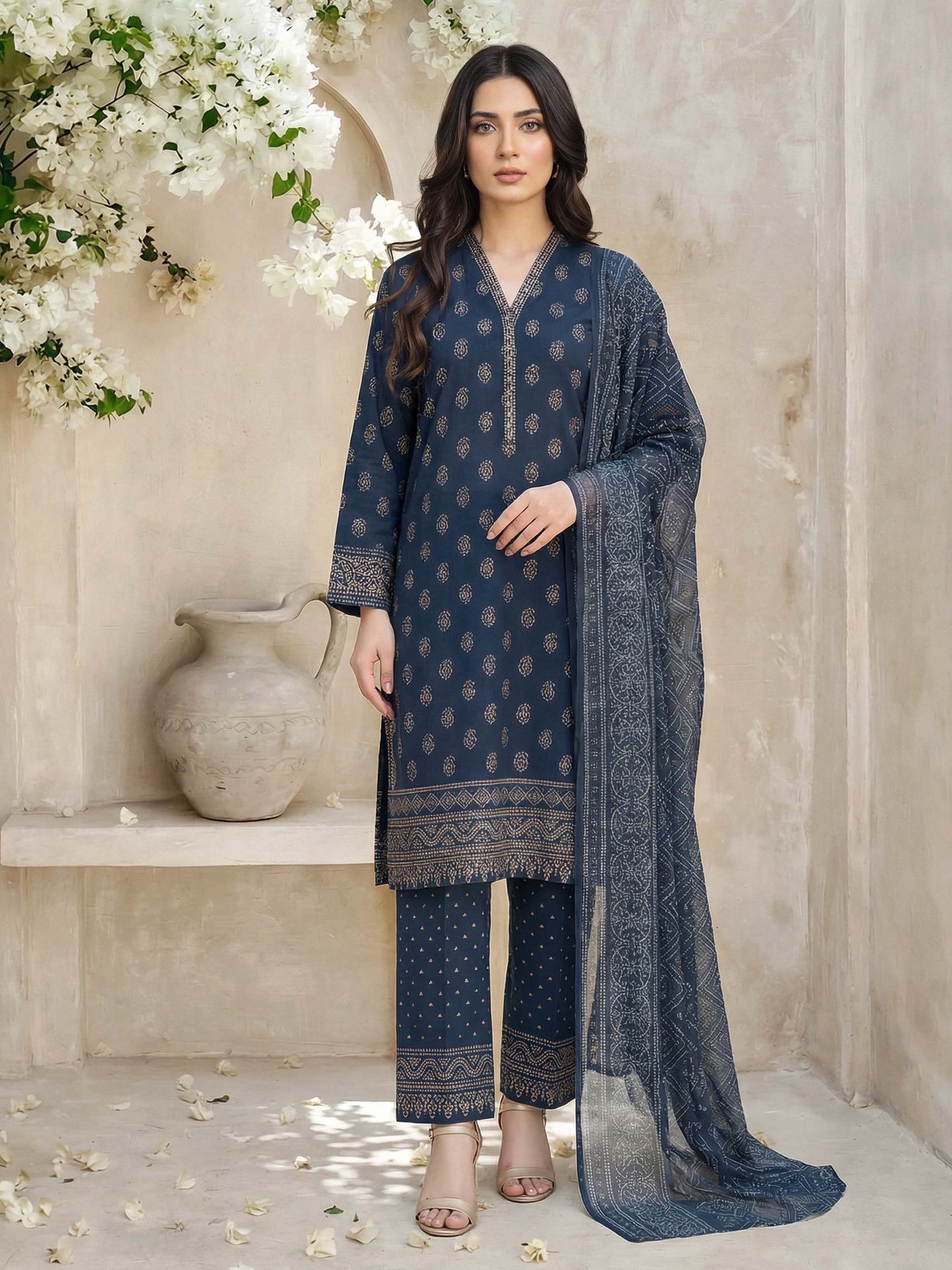 3 Piece Lawn Suit- Paste Printed (Unstitched)