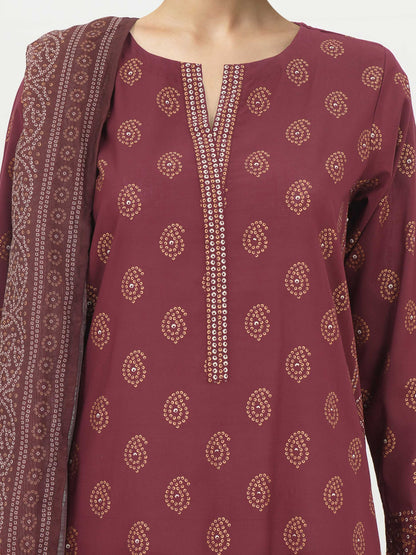 3 Piece Lawn Suit- Paste Printed (Unstitched)