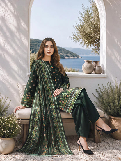 3 Piece Khaddar Suit (Unstitched)