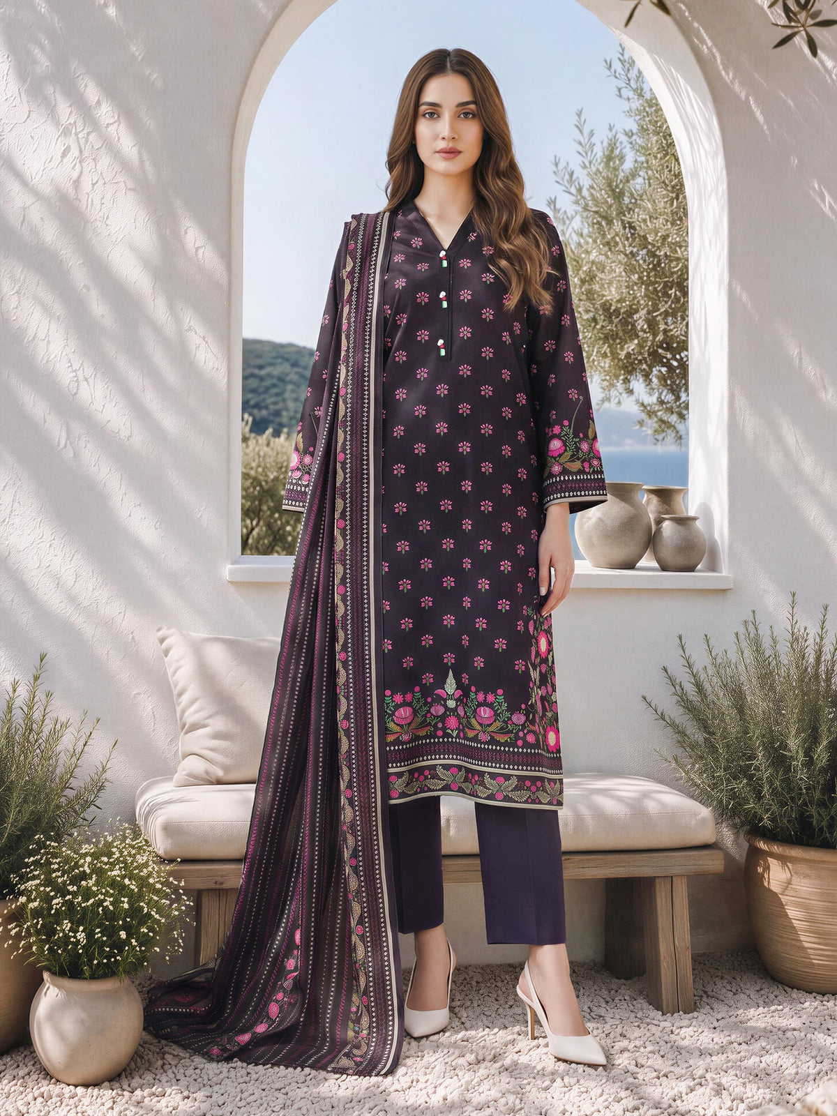 3 Piece Khaddar Suit (Unstitched)