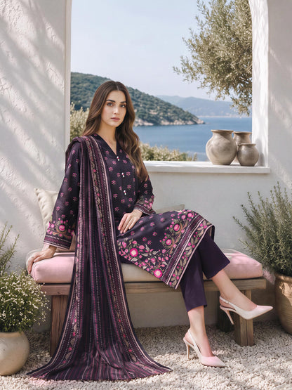 3 Piece Khaddar Suit (Unstitched)
