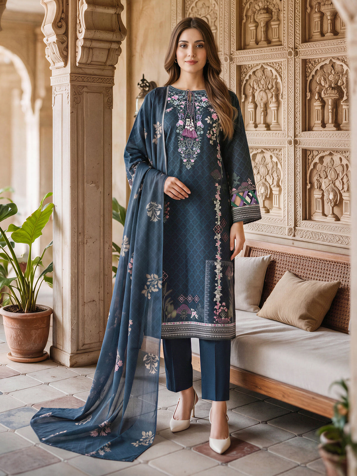 3 Piece Khaddar Suit (Unstitched)