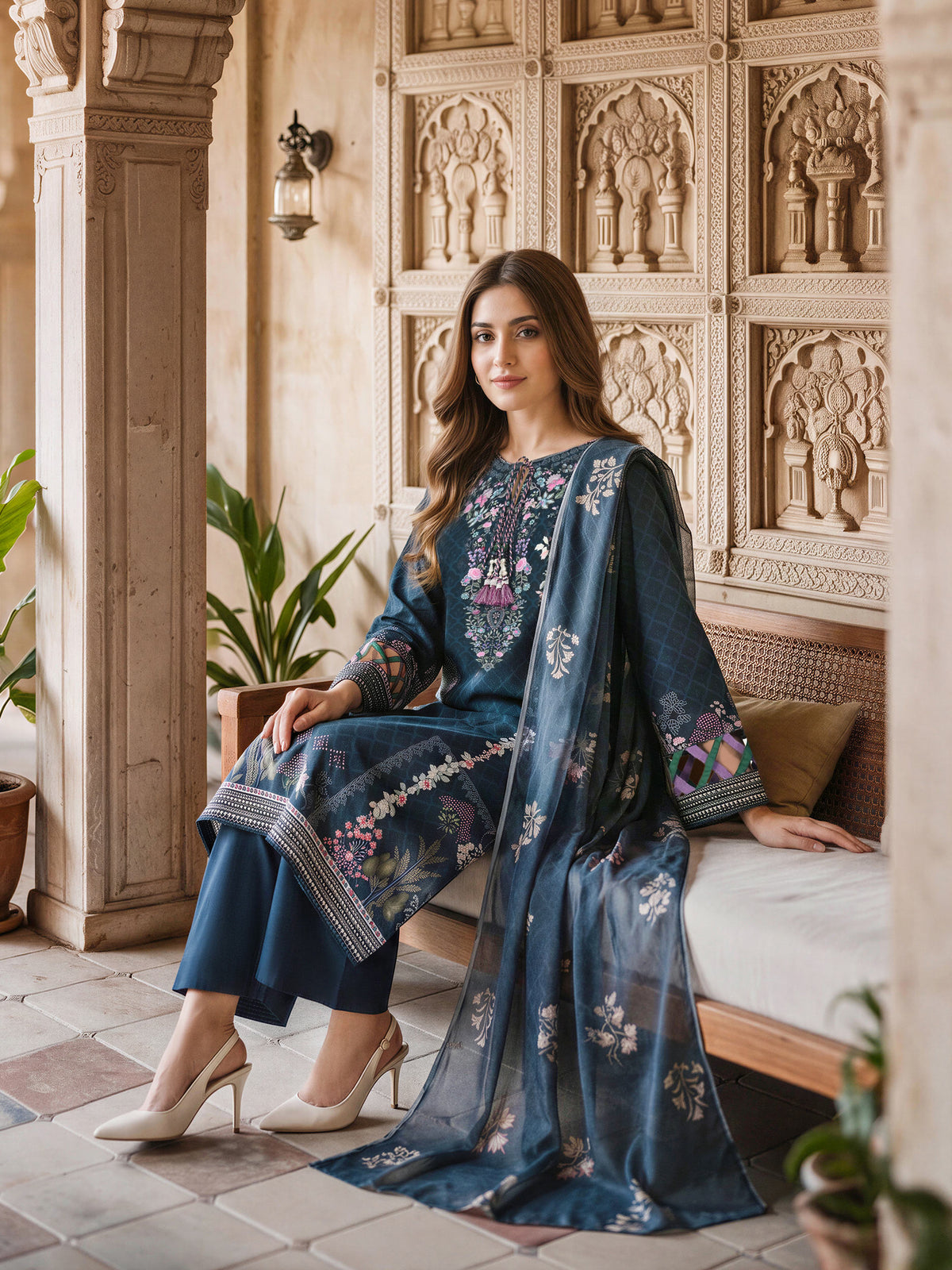 3 Piece Khaddar Suit (Unstitched)