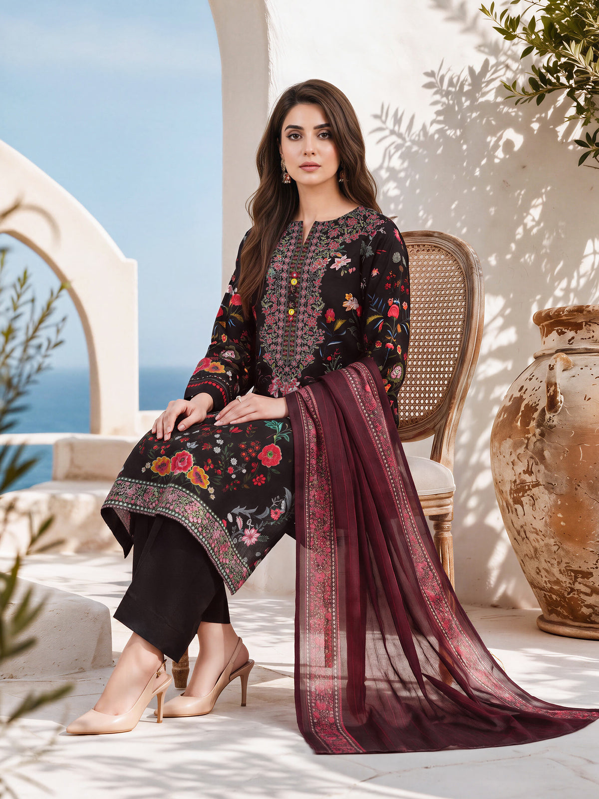 3 Piece Khaddar Suit (Unstitched)