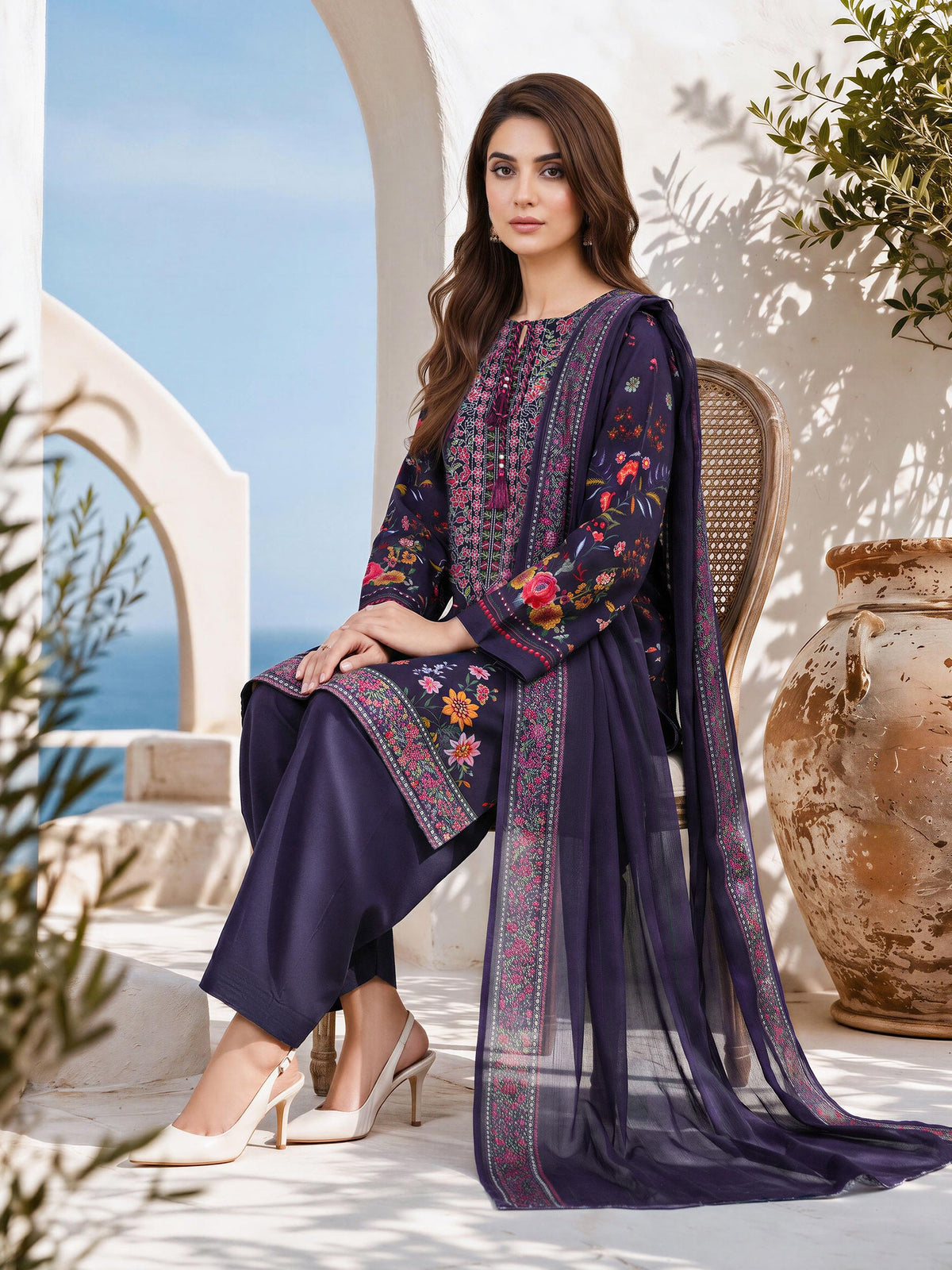 3 Piece Khaddar Suit (Unstitched)