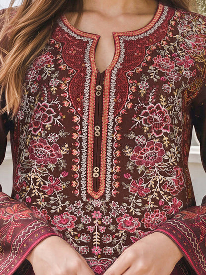 3 Piece Khaddar Suit- Embroidered (Unstitched)