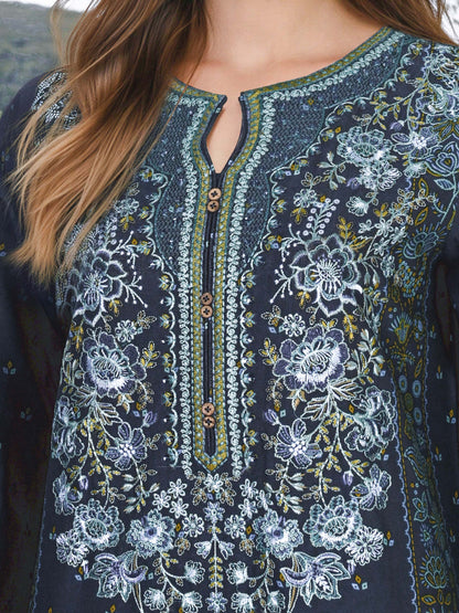 3 Piece Khaddar Suit- Embroidered (Unstitched)