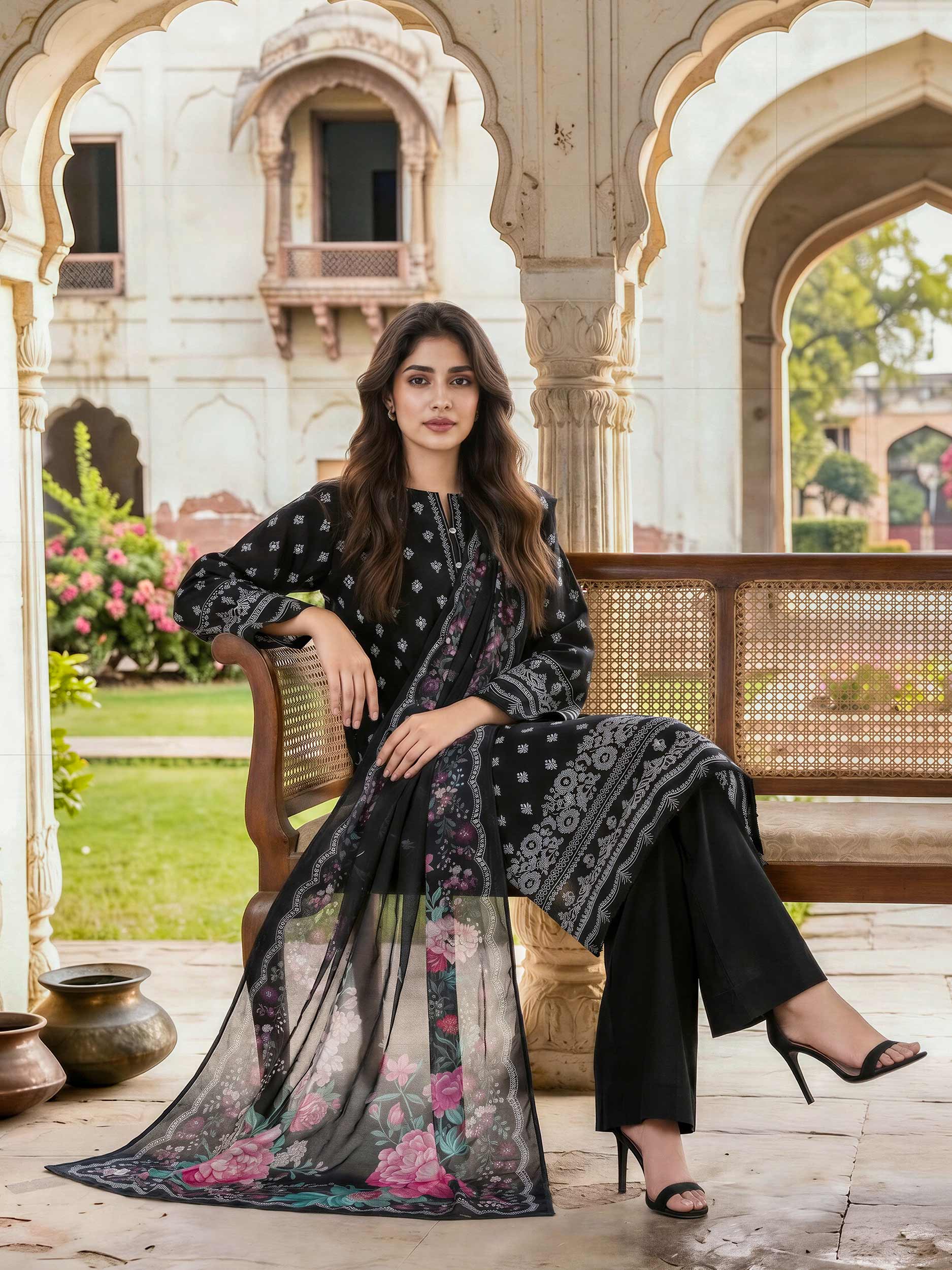 3 Piece Lawn Paste Suit (Unstitched)