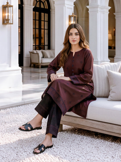 2 Piece Slub Khaddar Suit (Unstitched)
