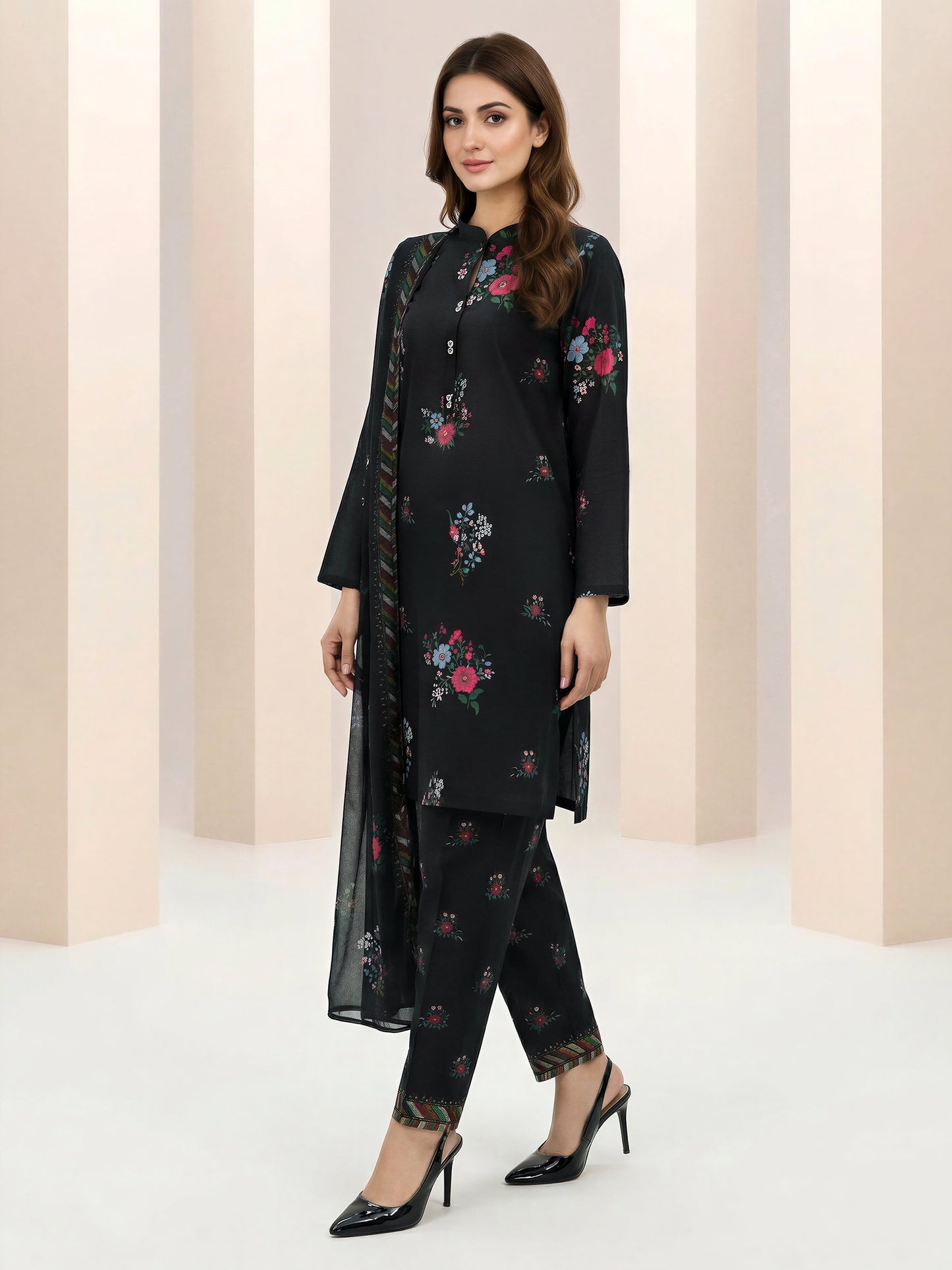 3 Piece Lawn Suit- Printed (Unstitched)