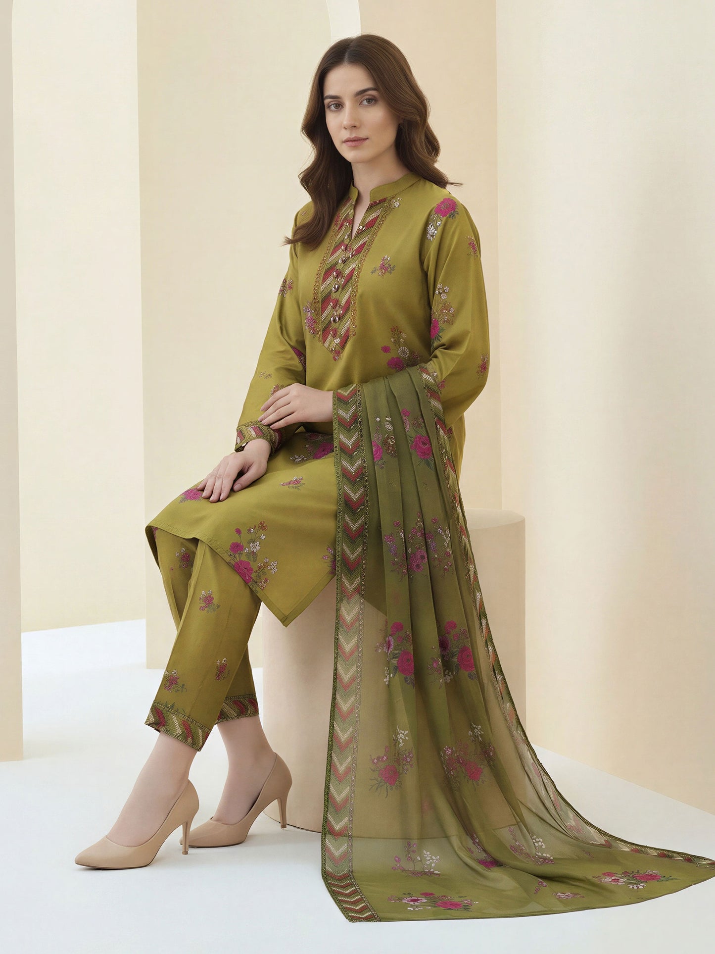 3 Piece Lawn Suit- Printed (Unstitched)