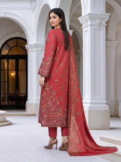 3 Piece Slub Khaddar Suit- Embroidered (Unstitched)