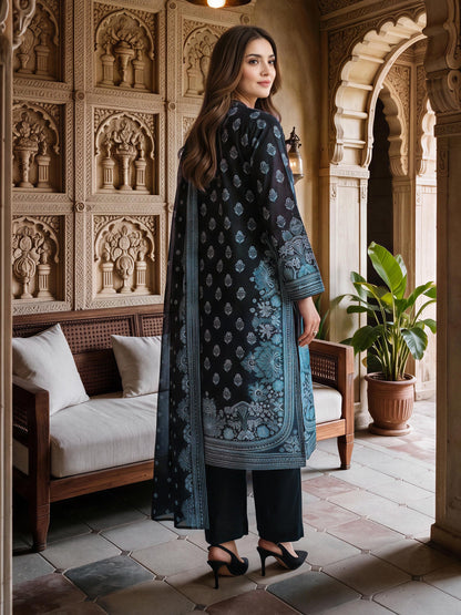 3 Piece Slub Khaddar Paste Suit (Unstitched)