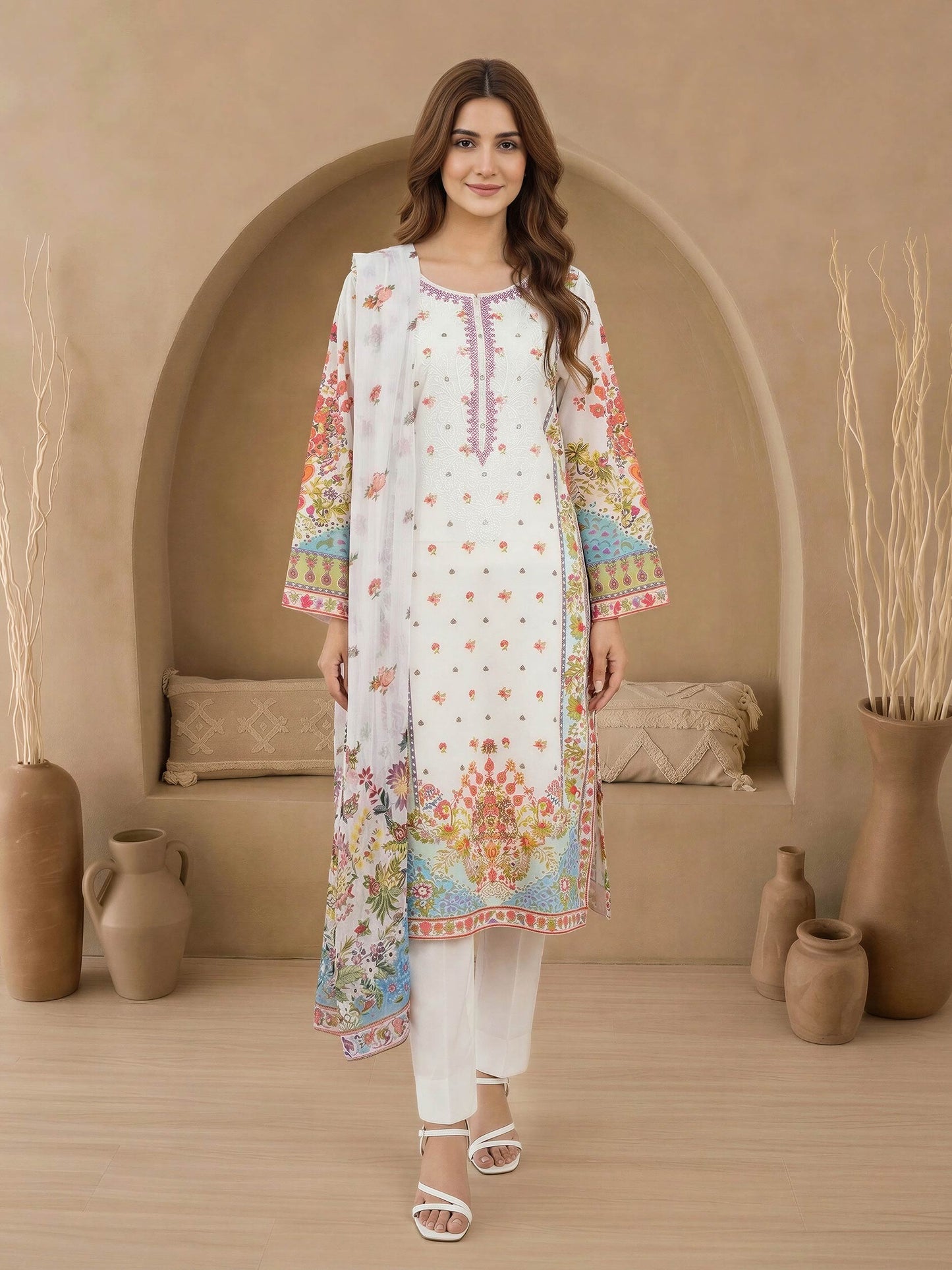 3 Piece Lawn Suit-Embroidered (Unstitched)