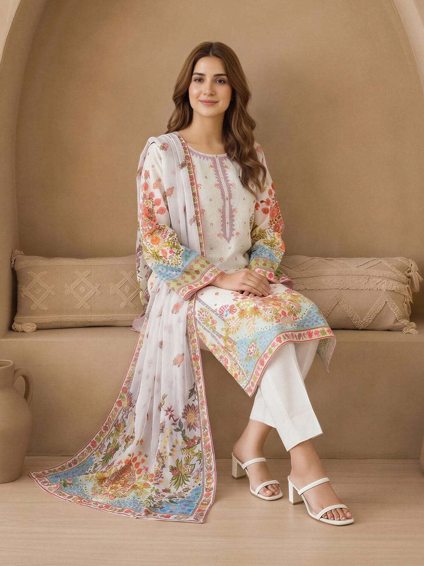 3 Piece Lawn Suit-Embroidered (Unstitched)