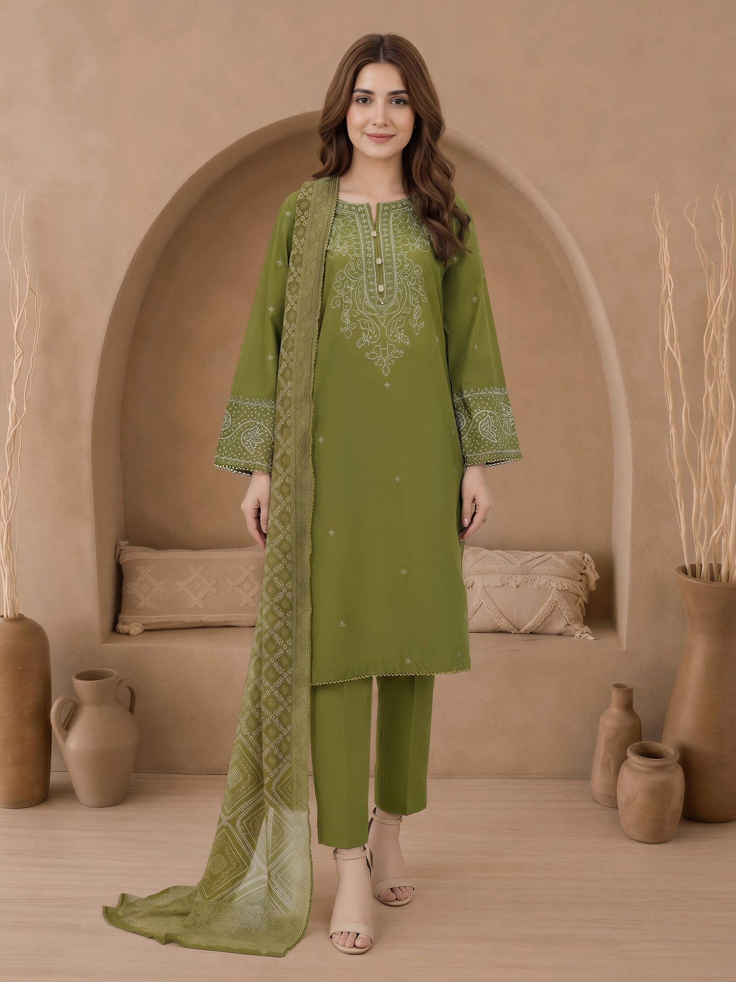 3 Piece Lawn Suit-Embroidered (Unstitched)