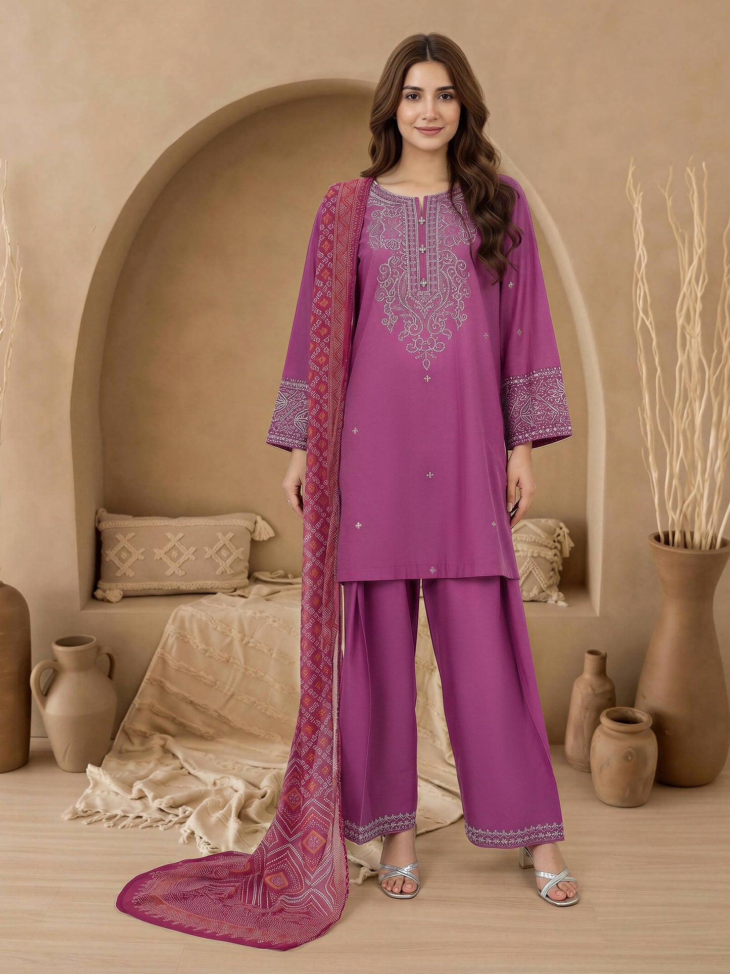 3 Piece Lawn Suit-Embroidered (Unstitched)