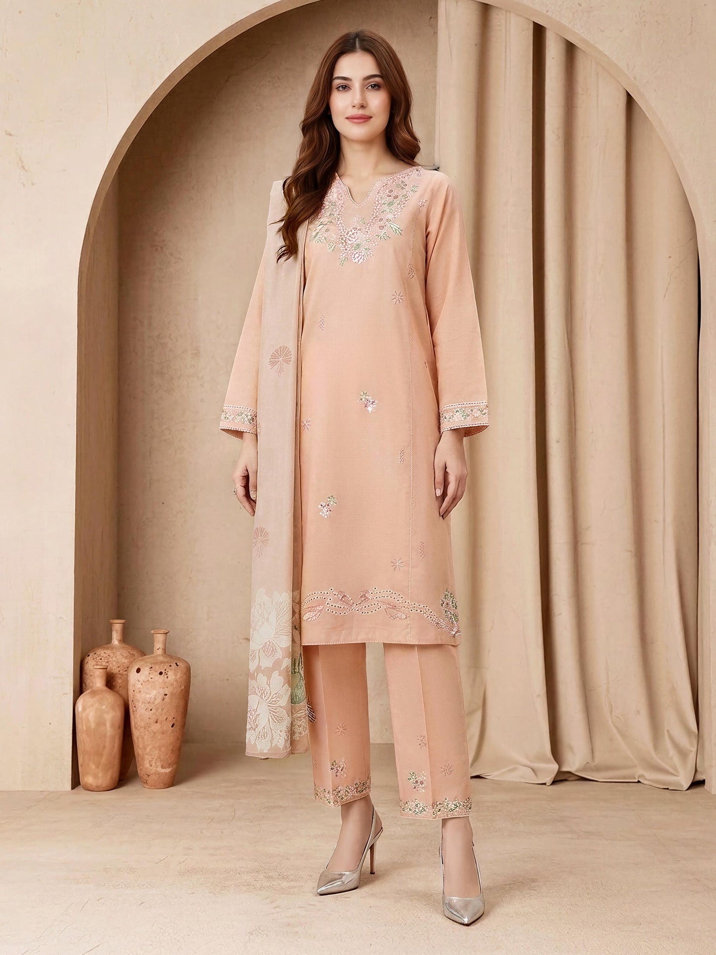 3 Piece Lawn Suit-Embroidered (Unstitched)