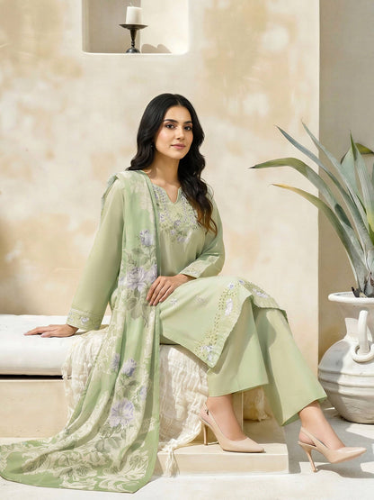 3 Piece Lawn Suit-Embroidered (Unstitched)