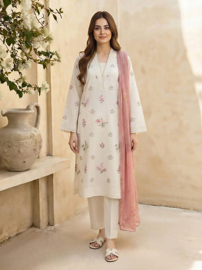 3 Piece Lawn Suit- Embroidered (Unstitched)