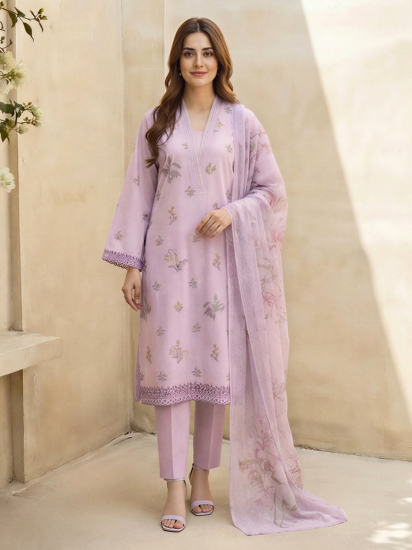 3 Piece Lawn Suit- Embroidered (Unstitched)