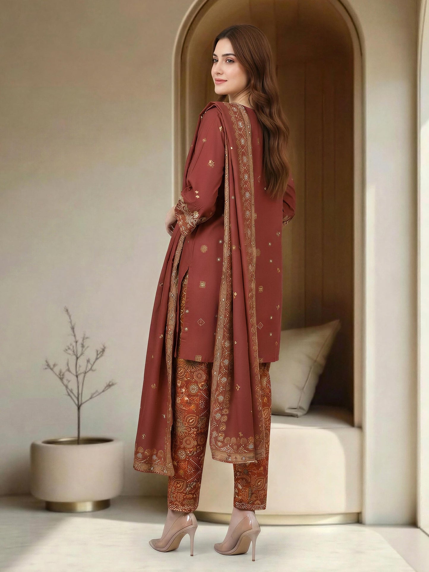 3 Piece Lawn Suit-Embroidered (Unstitched)