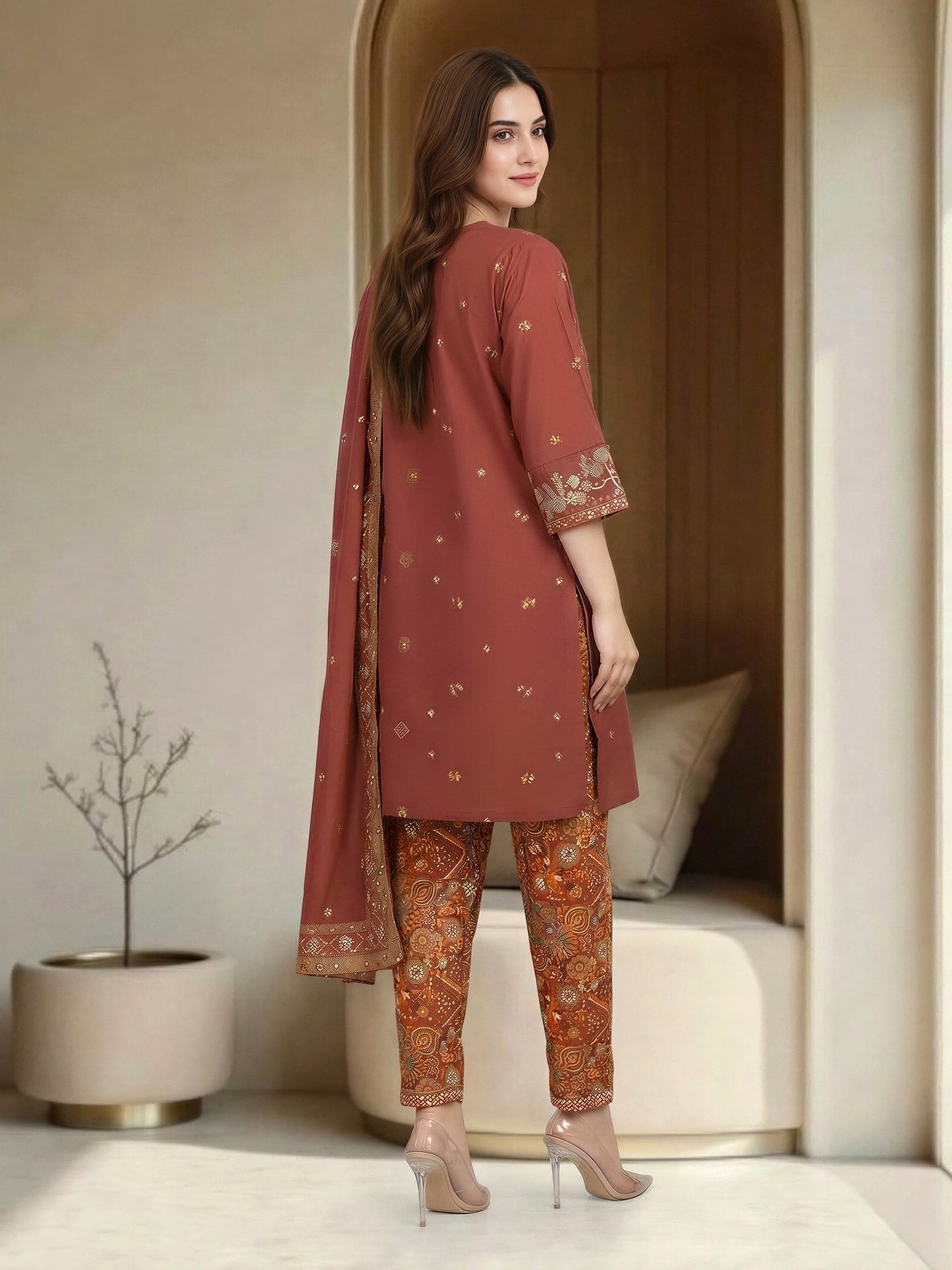3 Piece Lawn Suit-Embroidered (Unstitched)