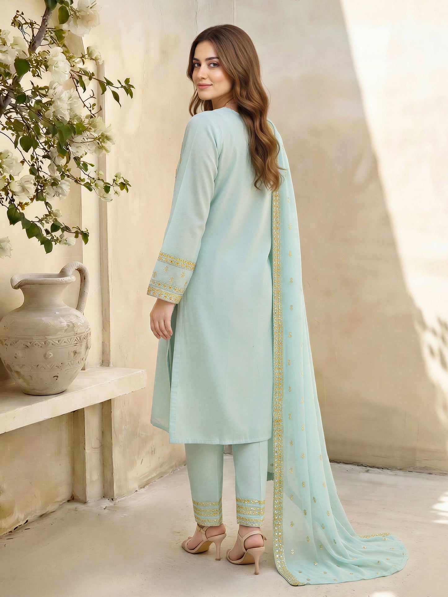 3 Piece Lawn Suit-Embroidered (Unstitched)