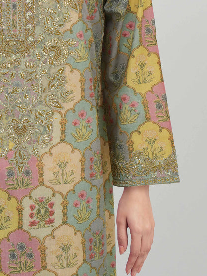 3 Piece Lawn Slub Suit-Embroidered (Unstitched)