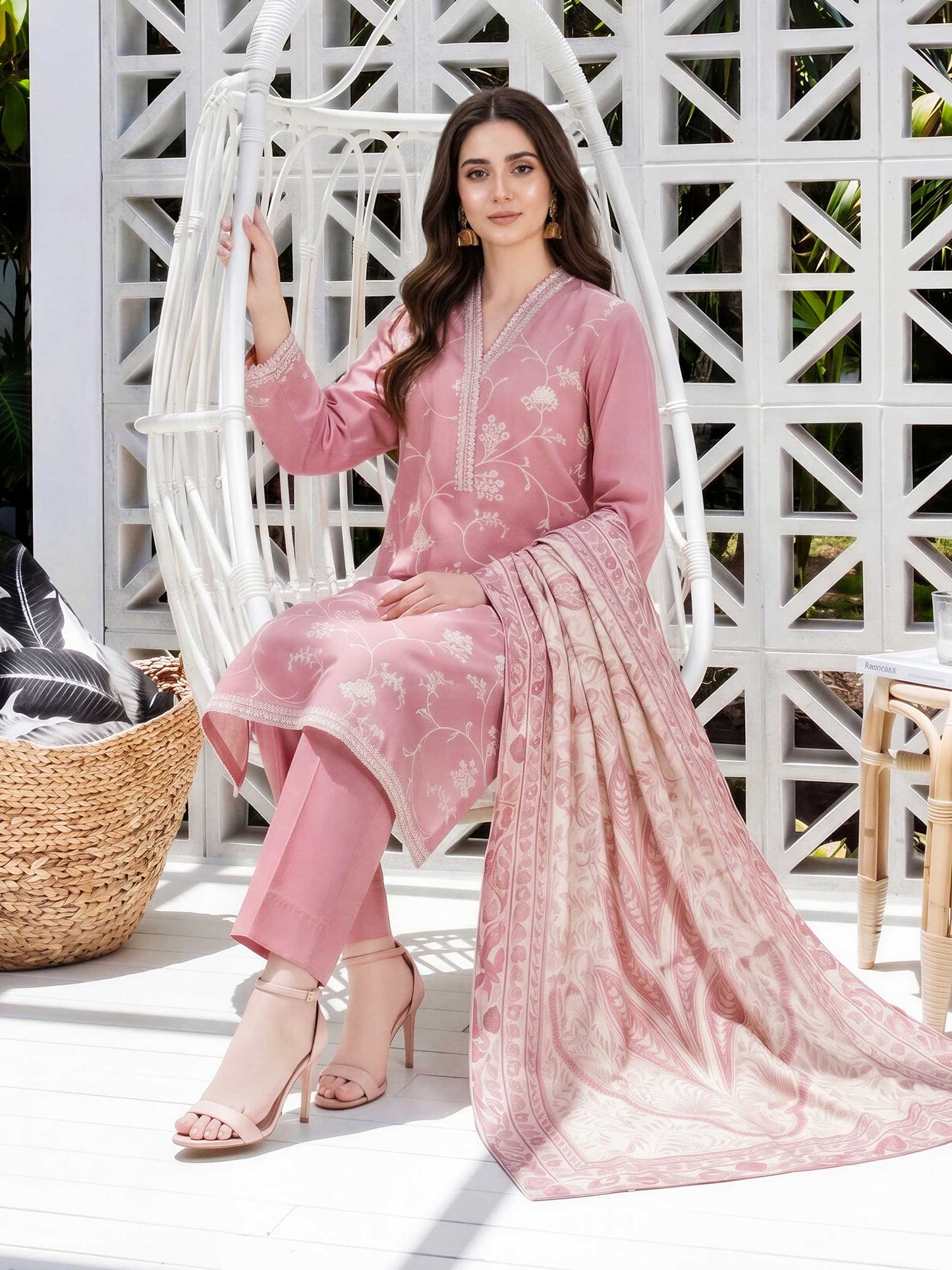 3 Piece Lawn Suit- Embroidered (Unstitched)  PRICE ISSUE