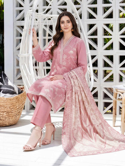 3 Piece Lawn Suit- Embroidered (Unstitched)  PRICE ISSUE