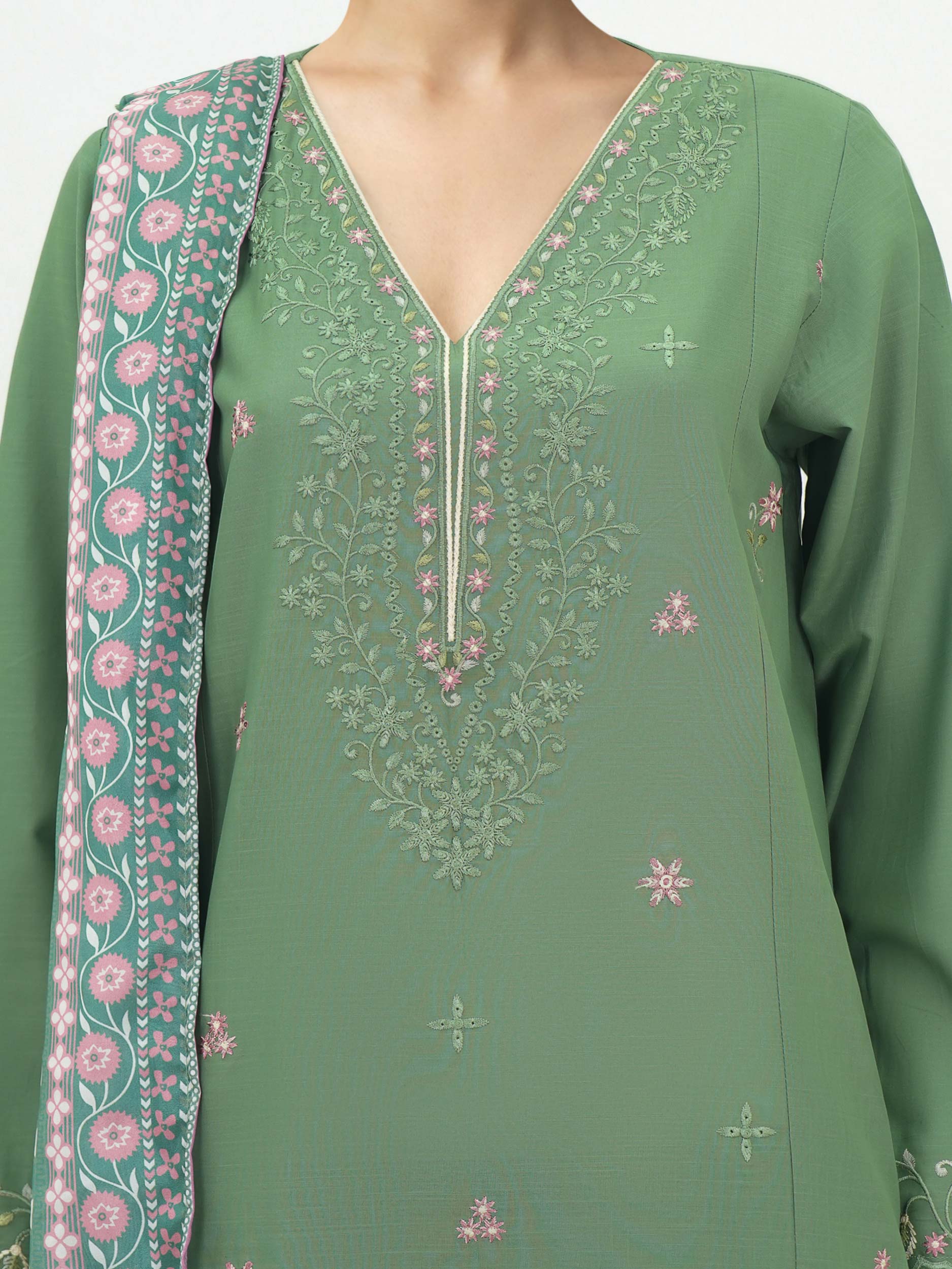 3 Piece Lawn Suit-Embroidered (Unstitched)