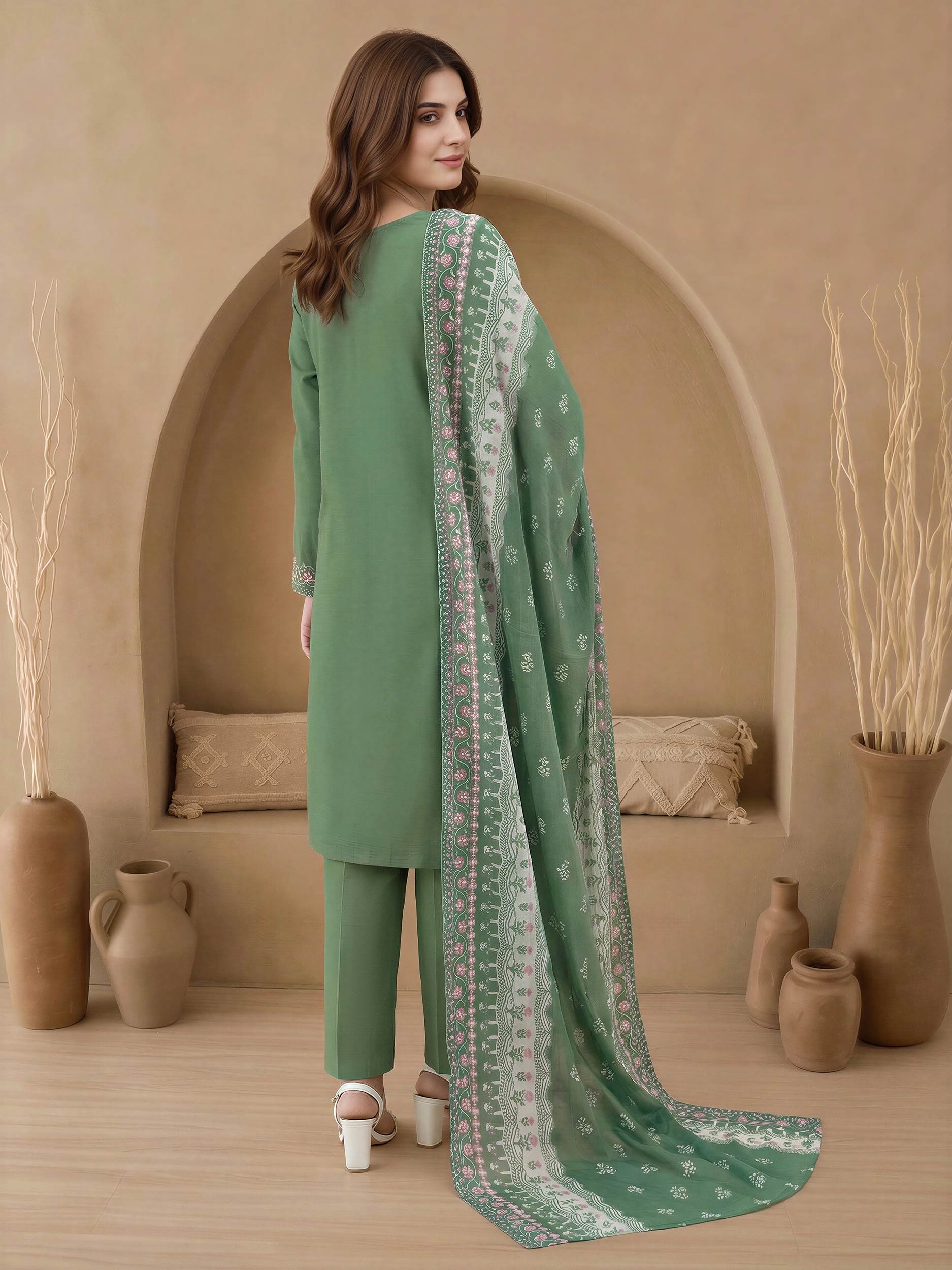 3 Piece Lawn Suit-Embroidered (Unstitched)