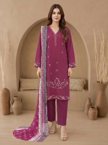 3 Piece Lawn Suit-Embroidered (Unstitched)