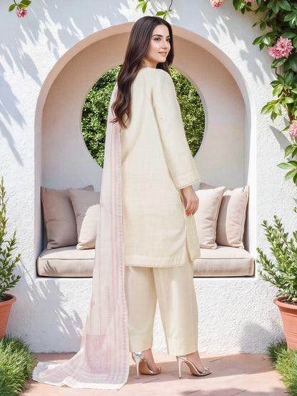 3 Piece Lawn Slub Suit- Embroidered (Unstitched)