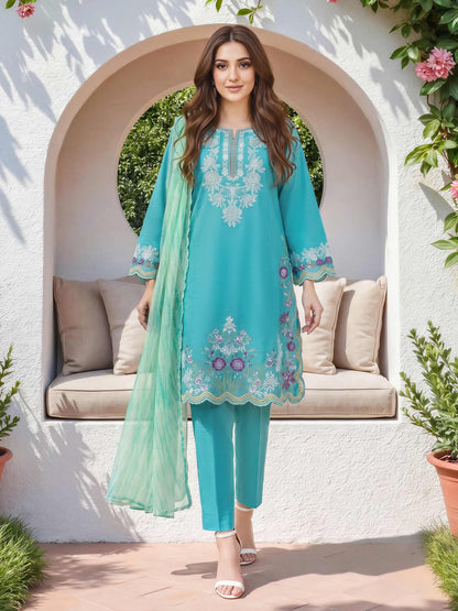 3 Piece Lawn Suit- Embroidered (Unstitched)