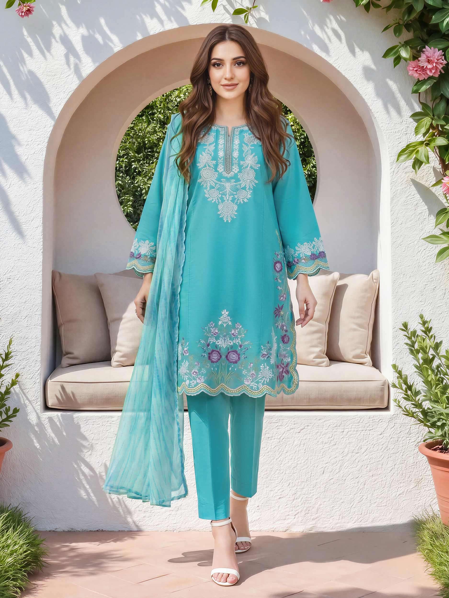 3 Piece Lawn Suit- Embroidered (Unstitched)