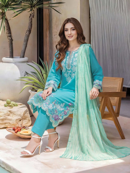 3 Piece Lawn Suit- Embroidered (Unstitched)