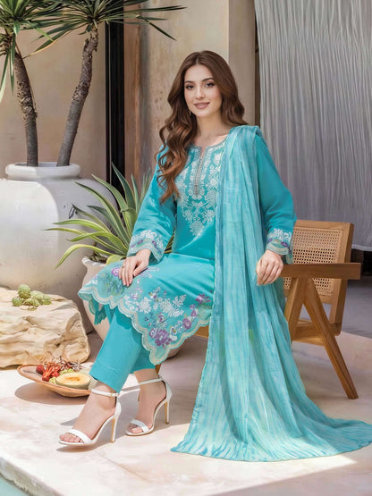 3 Piece Lawn Suit- Embroidered (Unstitched)