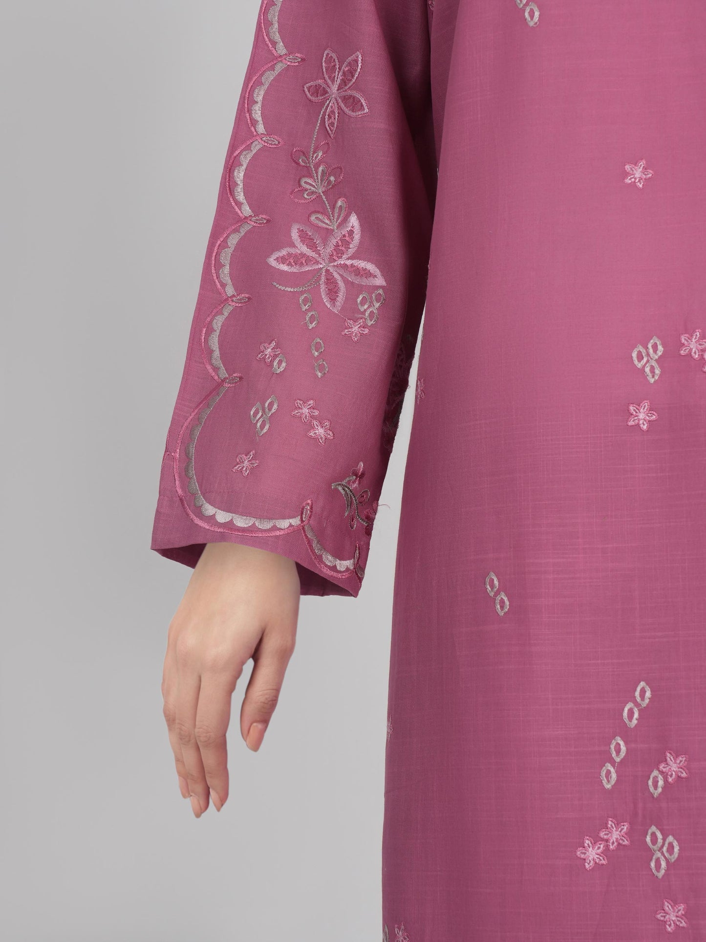 3 Piece Lawn Slub Suit-  Embroidered (Unstitched)