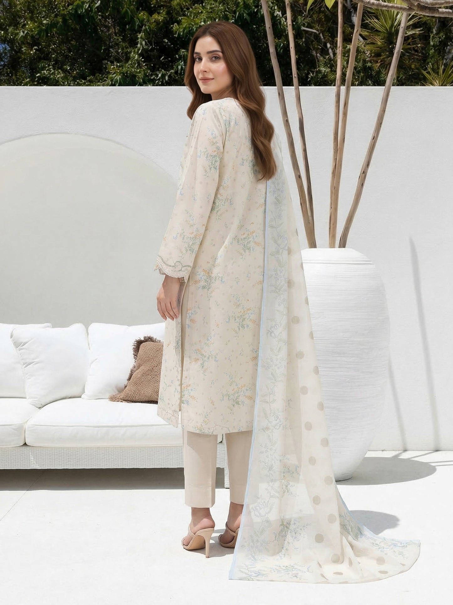 3 Piece Premium Lawn Suit- Embroidered (Unstitched)