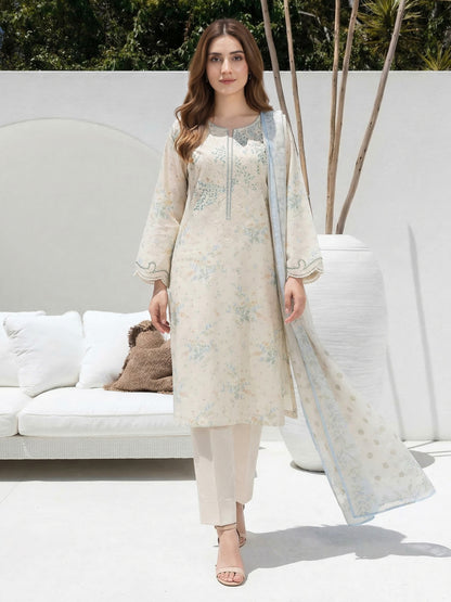 3 Piece Premium Lawn Suit- Embroidered (Unstitched)