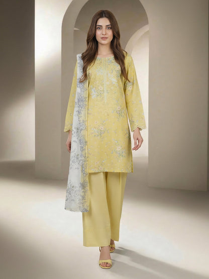 3 Piece Premium Lawn Suit- Embroidered (Unstitched)