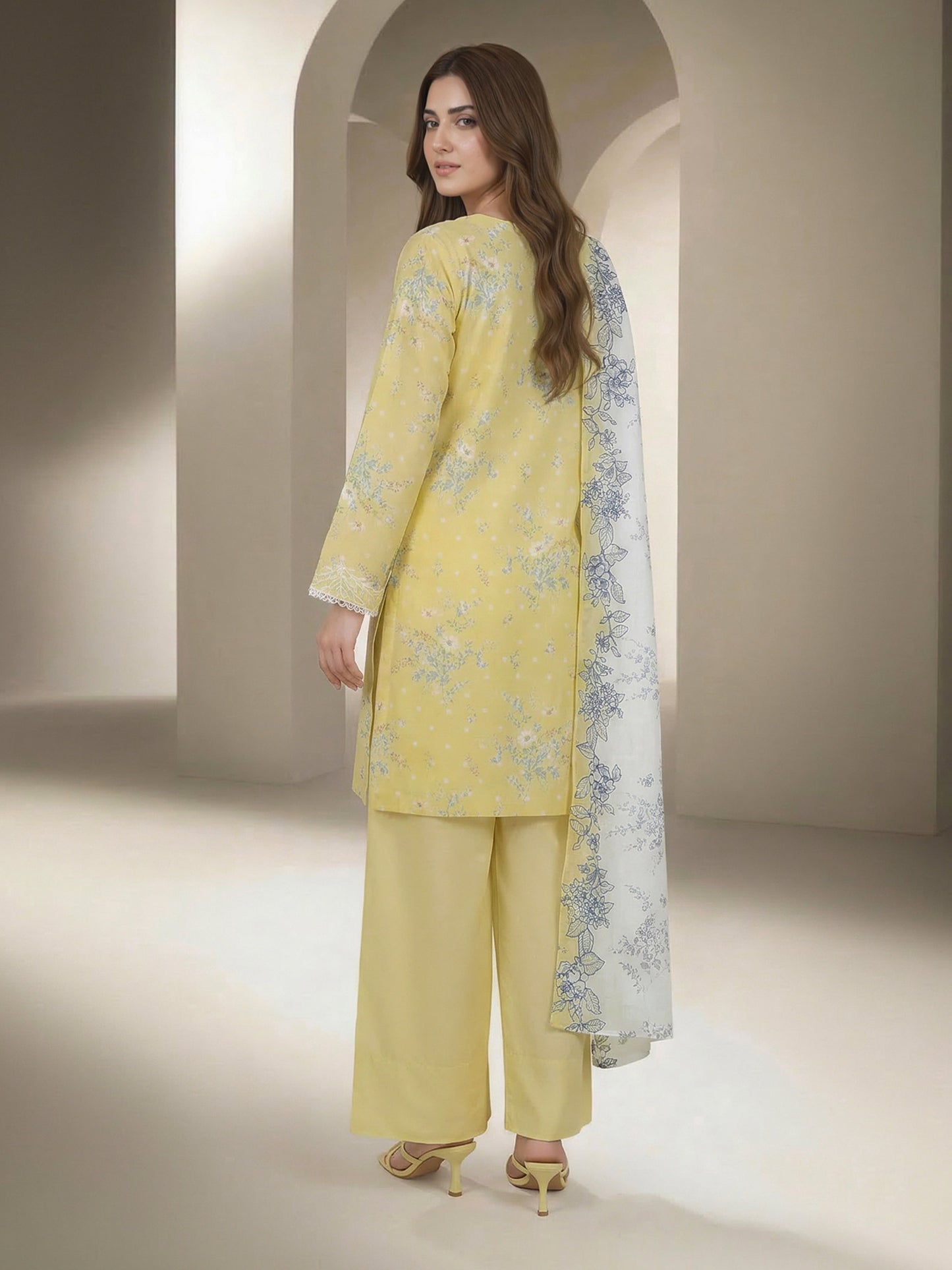 3 Piece Premium Lawn Suit- Embroidered (Unstitched)