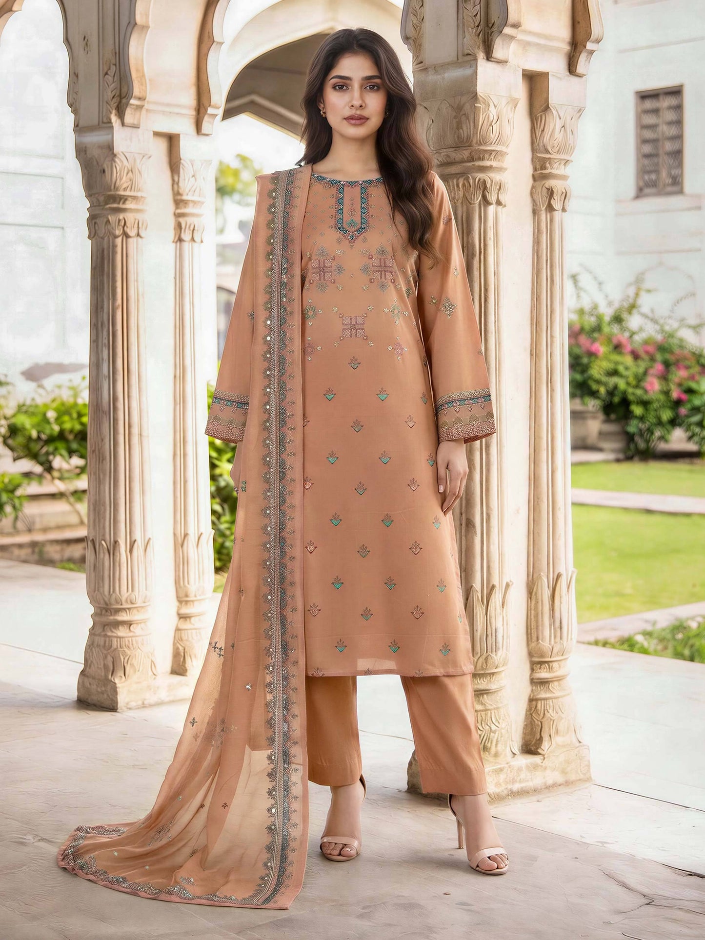 3 Piece Lawn Paste Suit (Unstitched)