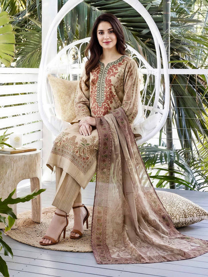 3 Piece Lawn Suit- Embroidered (Unstitched)